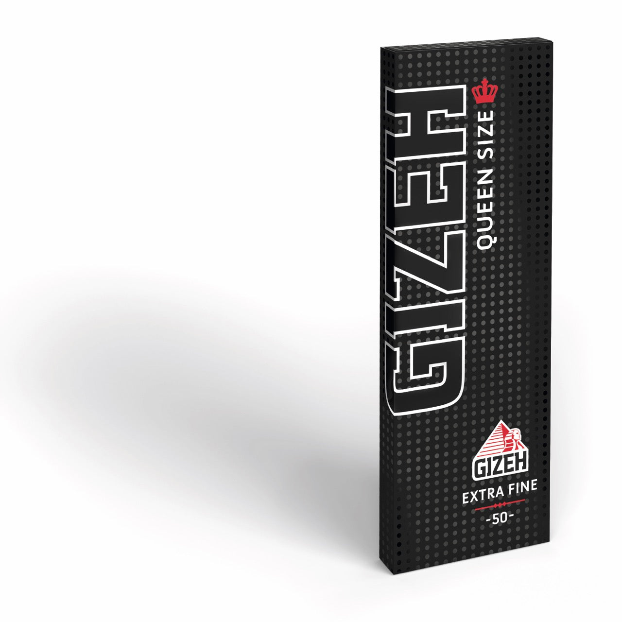 GIZEH Black Queen Size Blättchen Extra Fine 50 Blatt Packung, Slow Burning, seitlich fotografiert