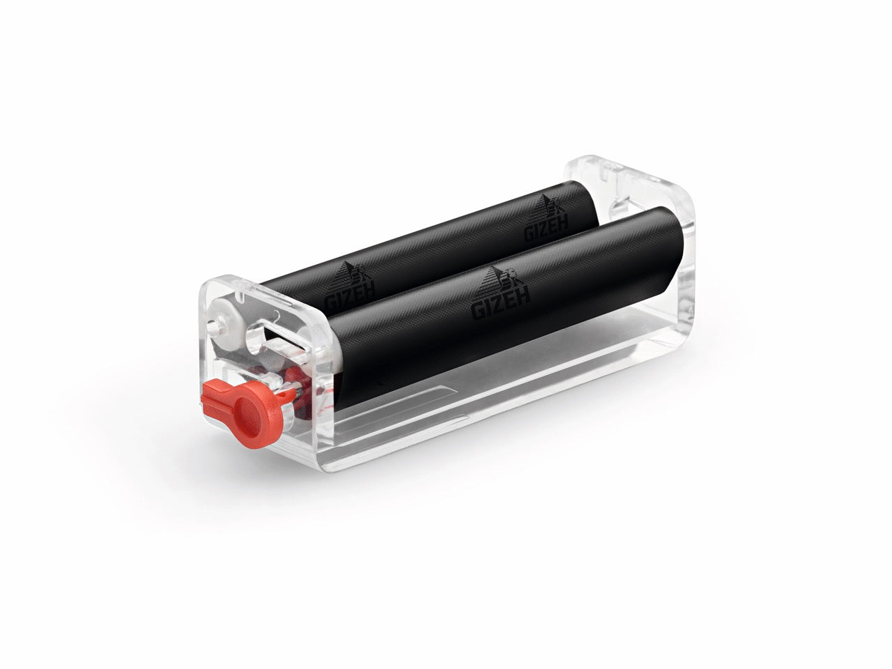 Gizeh Duo Roller Wickler – Drehmaschine ausgepackt, mit rotem Hebel zur Durchmesserverstellung