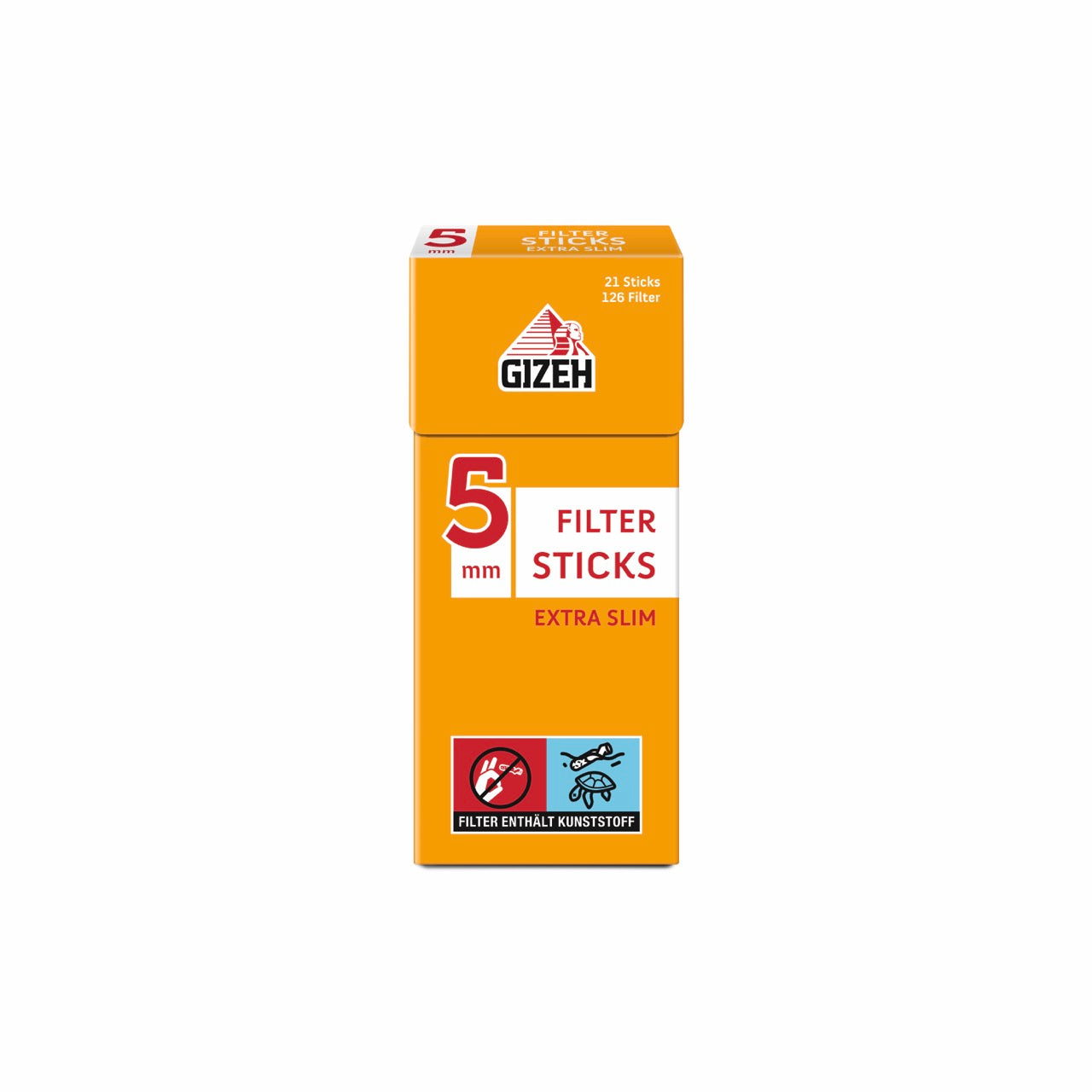 GIZEH Filter Sticks 5mm 126er Packung frontal fotografiert