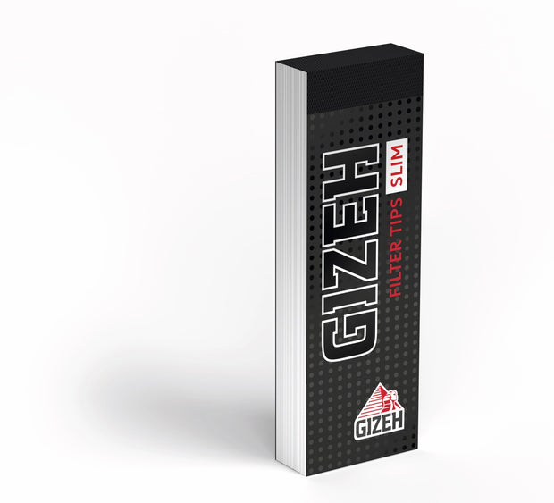 GIZEH Black Filter Tips Slim 35er Packung seitlich fotografiert