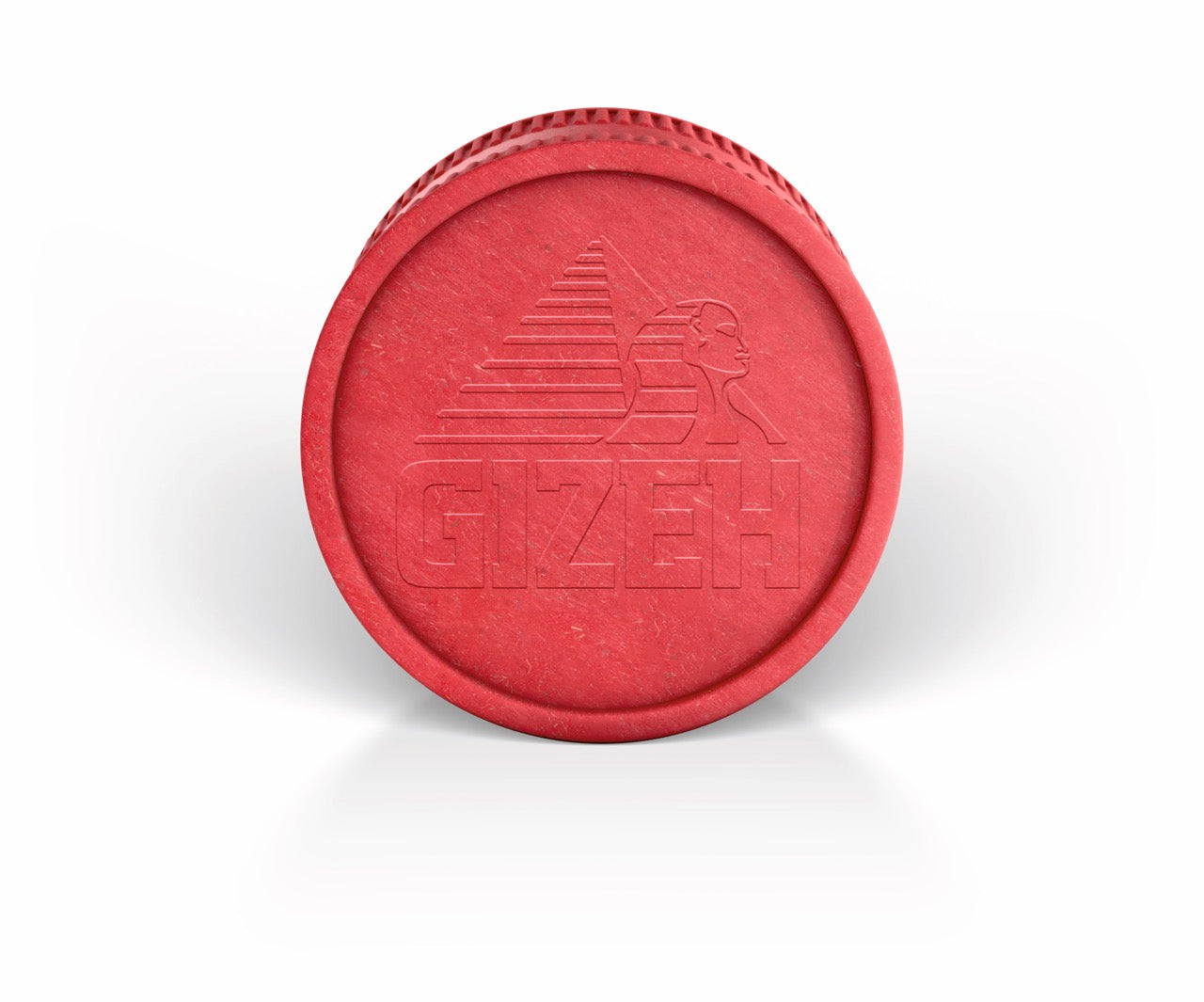 GIZEH Hemp Grinder – Einzelansicht in Rot mit GIZEH-Logo auf dem Deckel