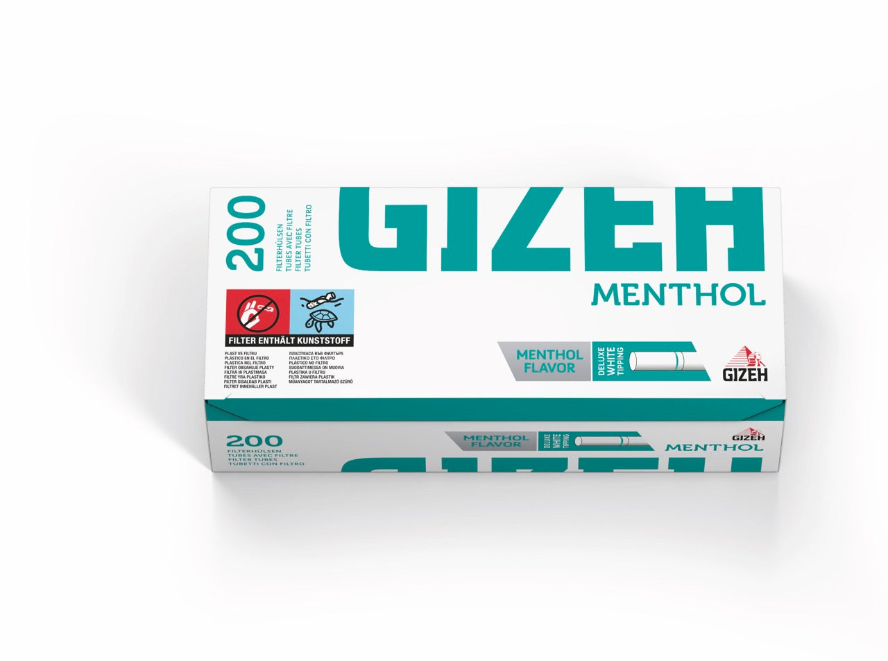 Gizeh Menthol Filterhülsen – 200 Stück in aromaversiegelter Verpackung mit weißem Filter