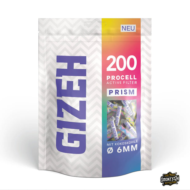 GIZEH ProCell Active Filter 6mm Prism - 200er Beutel von vorne