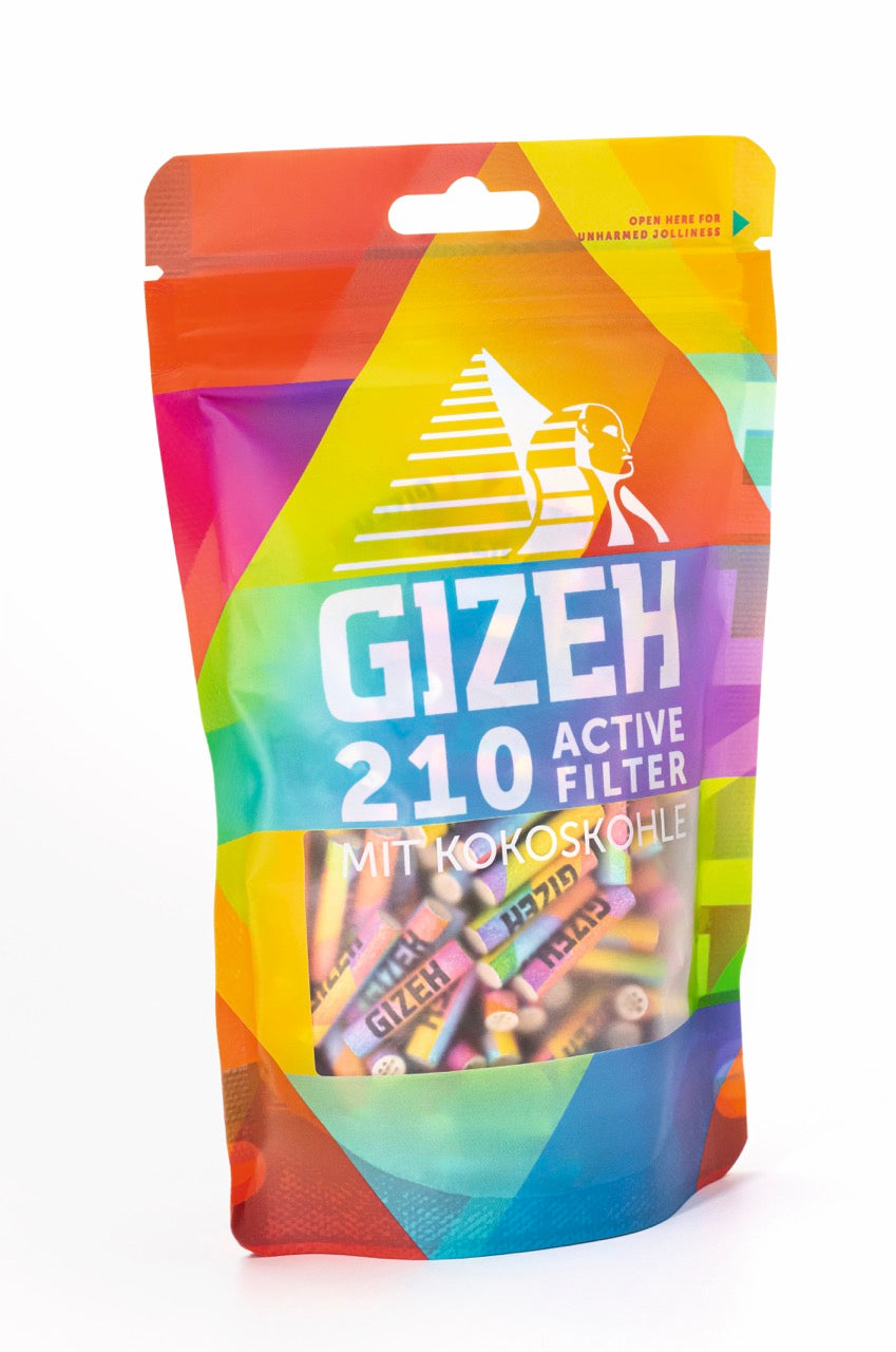 GIZEH Rainbow Active Filter 6mm 210er Beutel seitlich fotografiert