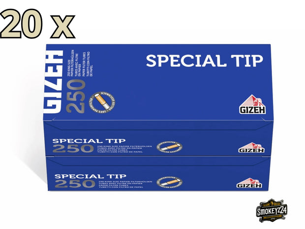Gizeh Special Tip Sparpack – 20x2x250 Filterhülsen im Großpaket frontal fotografiert