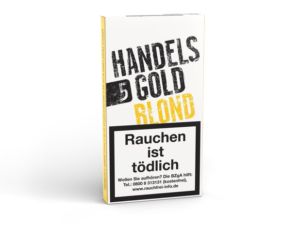 Handelsgold Blond 211 Zigarillos – Seitenansicht der aromatisierten 5er-Packung