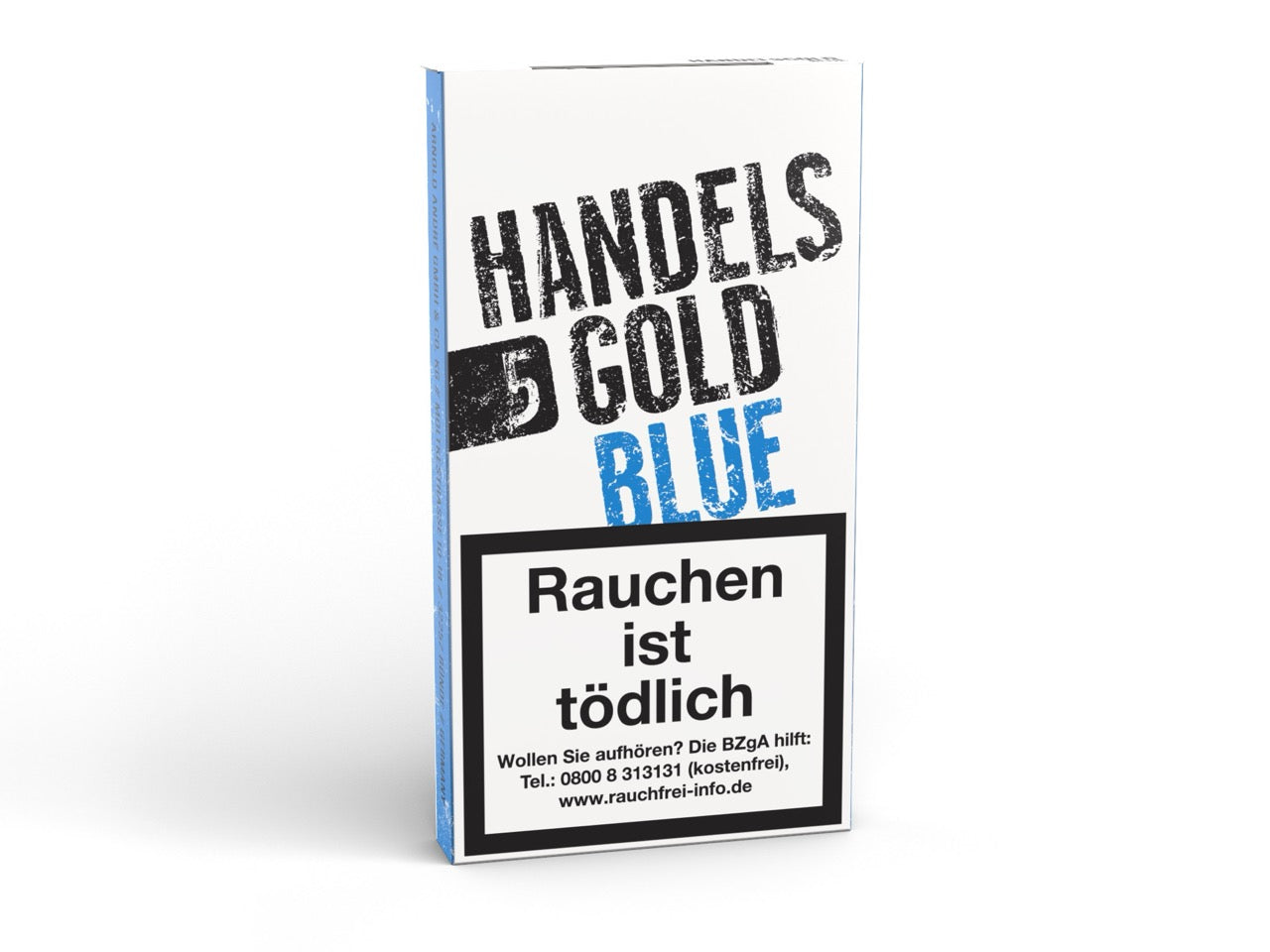 Handelsgold Blue 207 Zigarillos – Seitenansicht der aromatisierten 5er-Packung