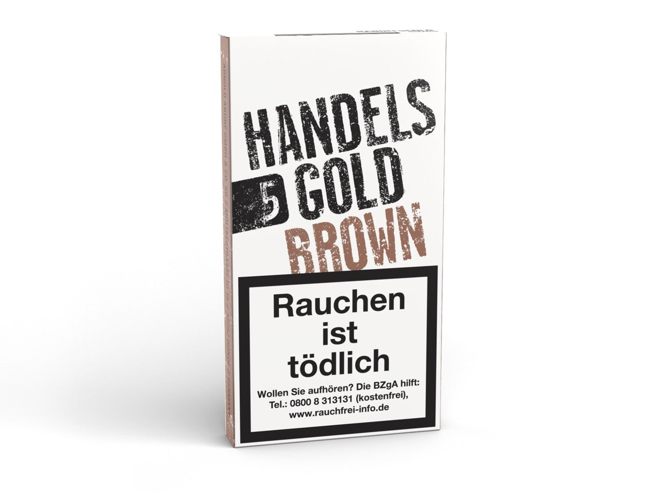 Handelsgold Brown 204 Zigarillos – Seitenansicht der braunen Packung