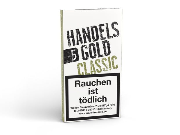 Handelsgold Classic 218 Zigarillos – Seitenansicht der klassischen Packung