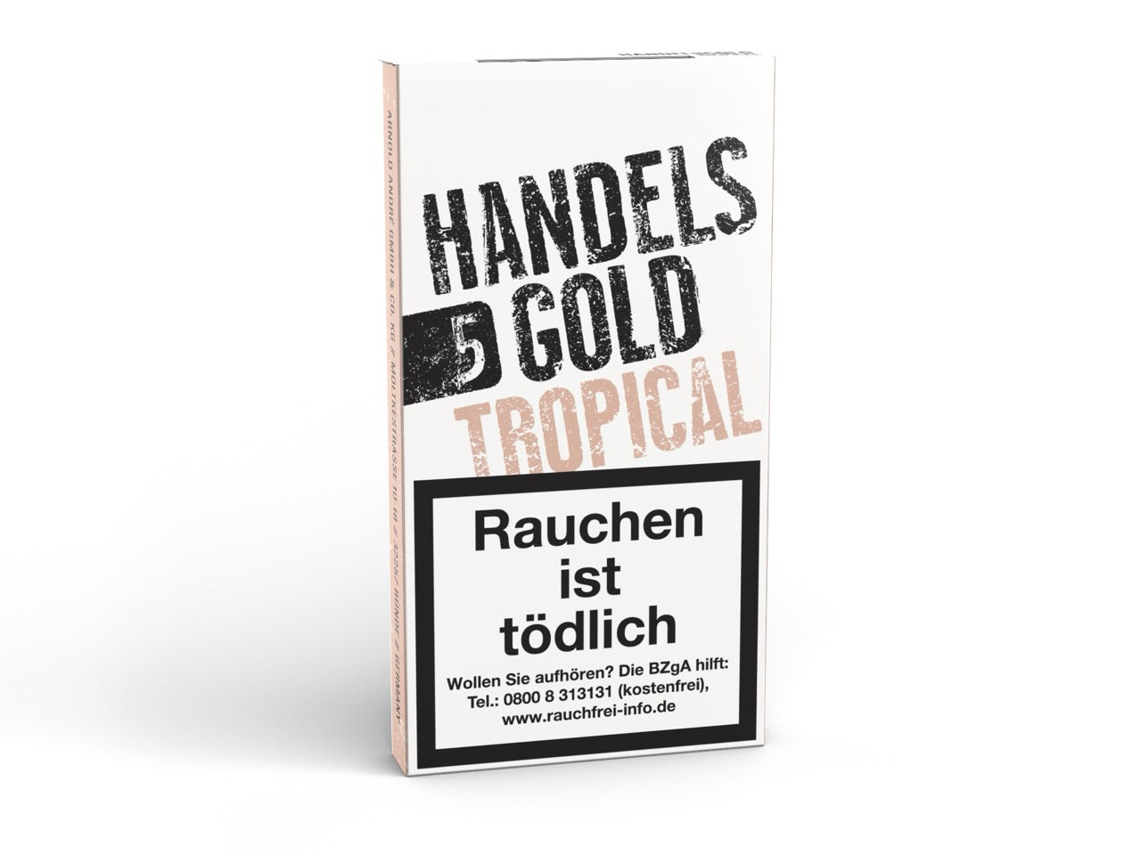Handelsgold Tropical 190 Zigarillos – Seitenansicht der Packung mit Kokos-Aroma