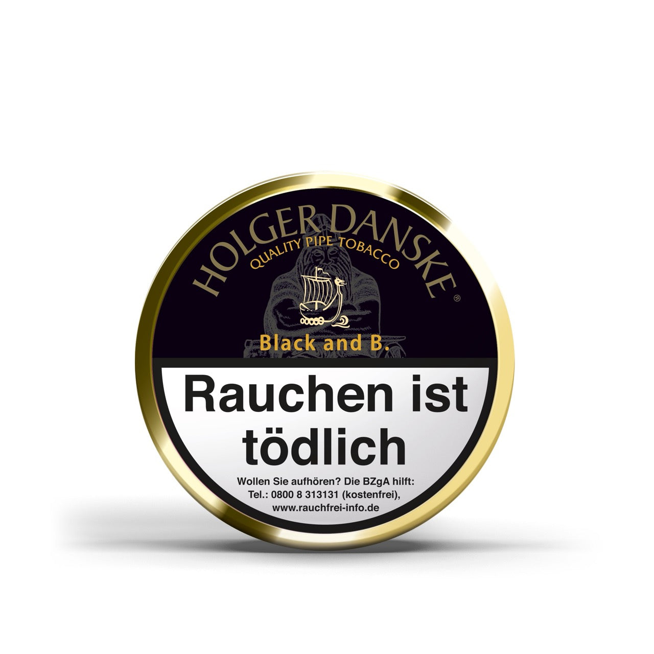 Holger Danske Black and B. Pfeifentabak 100g Dose – aromatisierter Tabak mit Bourbon Whiskey, Black Cavendish und Burley.