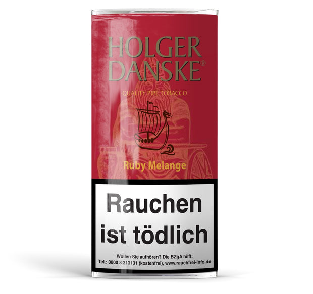 Holger Danske Ruby Melange Pfeifentabak 40g Pouch – fruchtig-süße Mischung aus Kirsche, Vanille, Virginia, Burley, Black Cavendish.