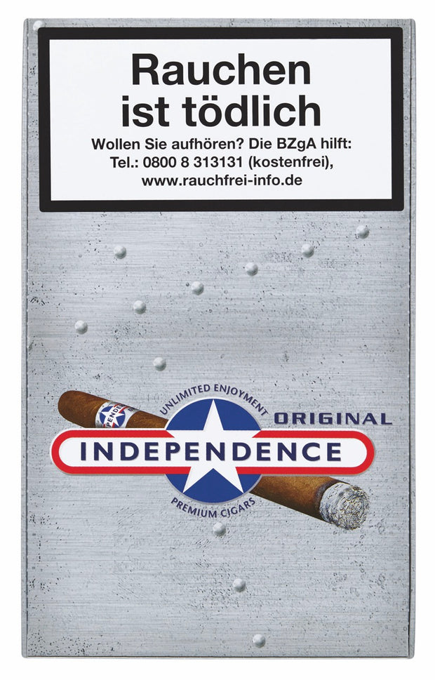 Independence Original Tubes – Zigarren 10er Karton Draufsicht