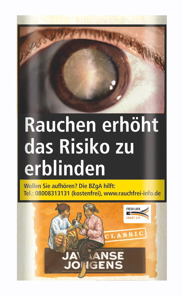 Javaanse Jongens Classic Drehtabak 30g Pouch – naturbelassener Feinschnitt ohne Zusatzstoffe