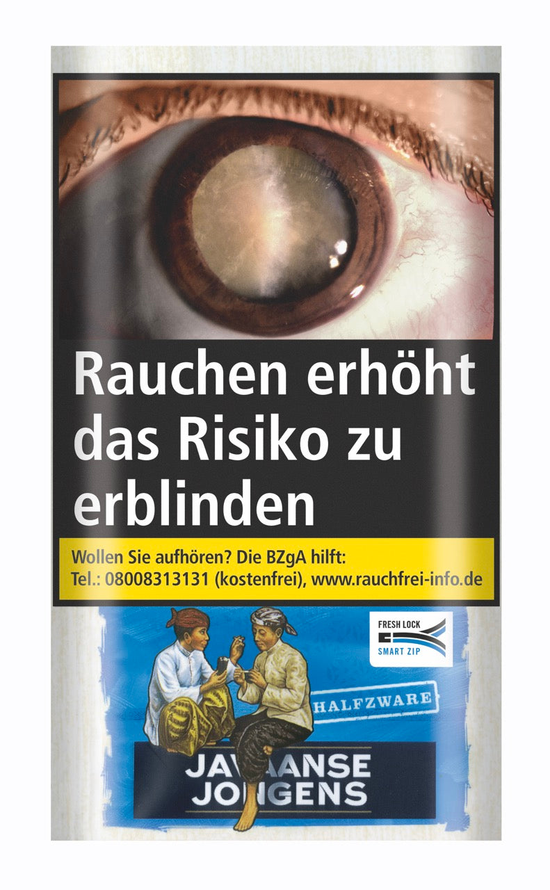 Javaanse Jongens Halfzware Drehtabak 30g Pouch – würziger Feinschnitt ohne Zusatzstoffe zum Drehen