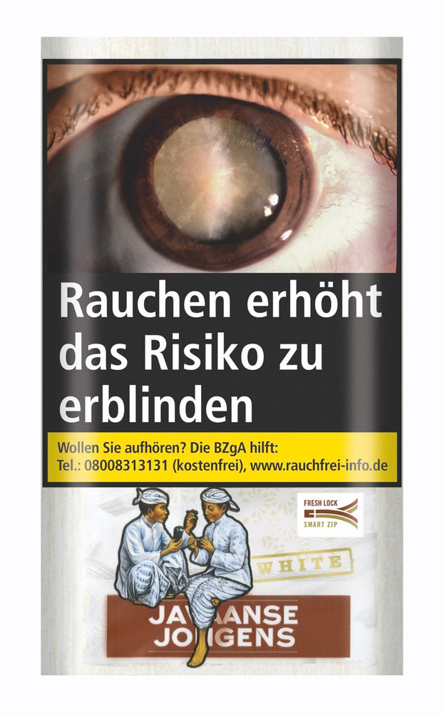 Javaanse Jongens White Drehtabak 30g Pouch – milder Feinschnitt ohne Zusatzstoffe zum Selbstdrehen