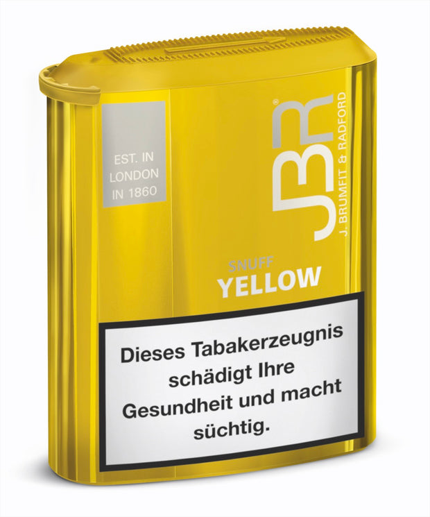 JBR Yellow Snuff Schnupftabak 10g – Frischer Zitrus-Snuff mit Menthol von Pöschl in handlicher Dose für intensiven Citrusgenuss