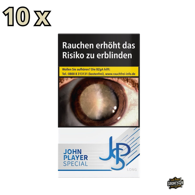 Stange JPS Blue Long Zigaretten mit 10 Packungen à 20 Stück im eleganten blauen Long-Format