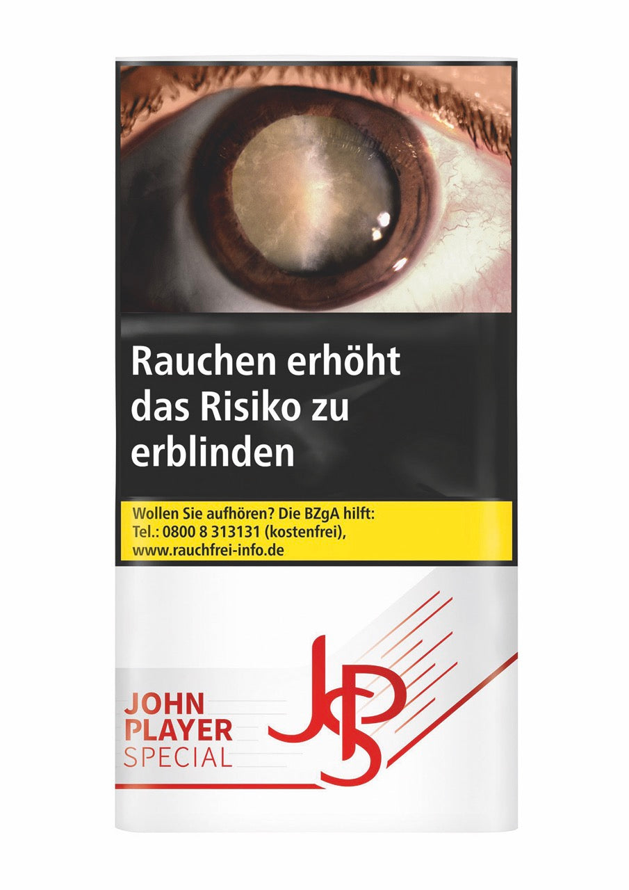 JPS Red Drehtabak 30g Pouch mit weißer Verpackung, JPS Logo