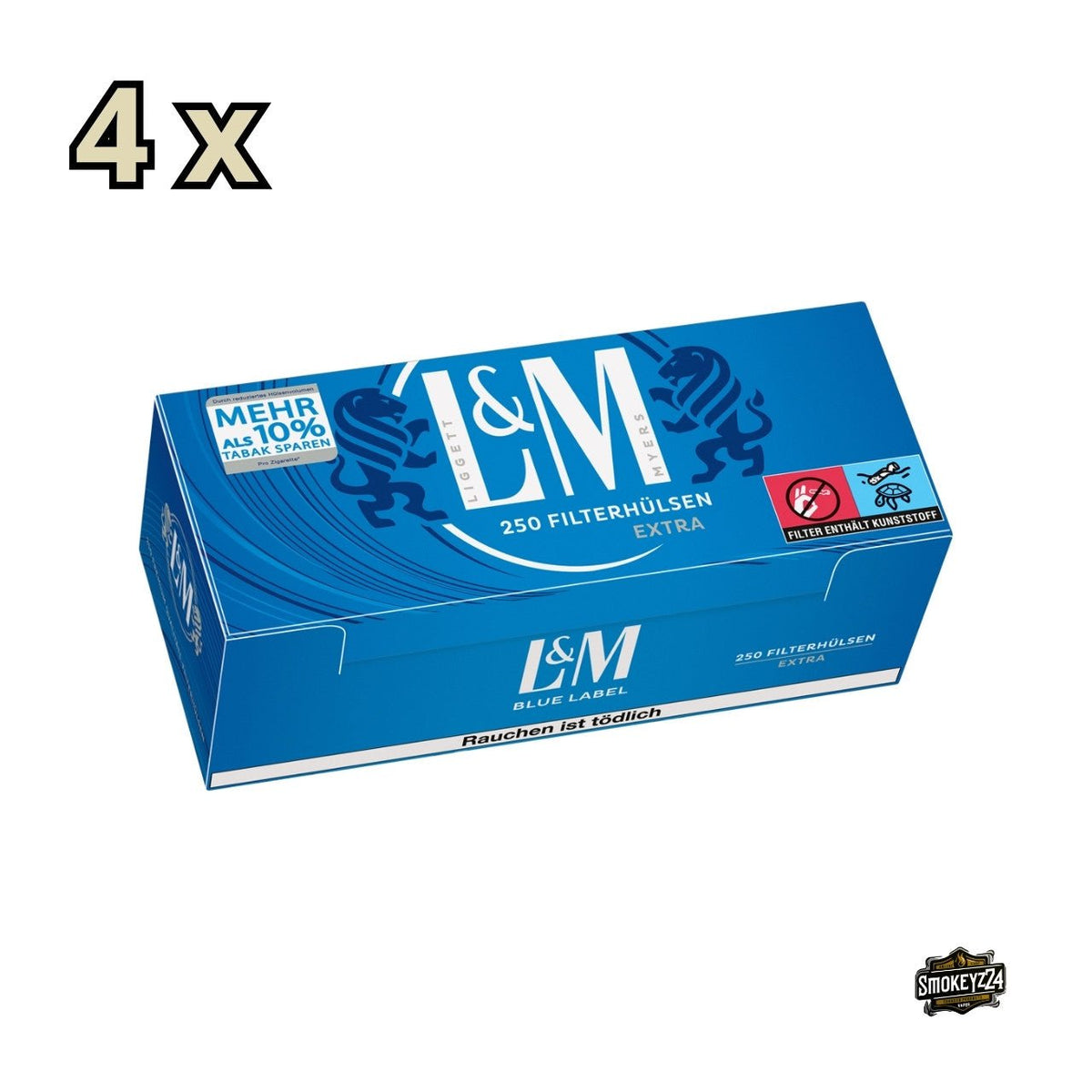 L&M Blue Label Extra Filterhülsen 4x250 Stück Blau