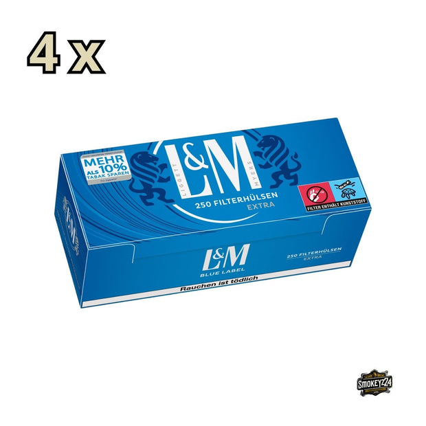 L&M Blue Label Extra Filterhülsen 4x250 Stück Blau