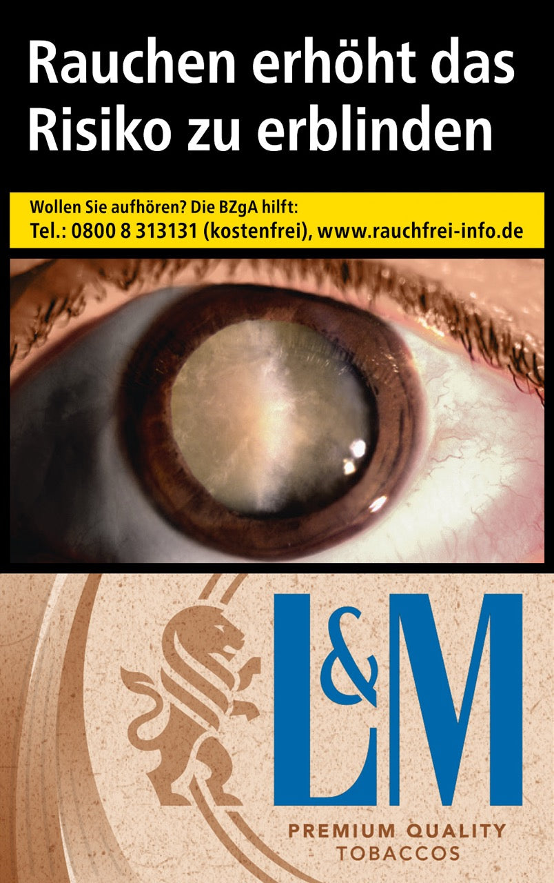 L&M Simply Blue Zigaretten – einzelne Packung frontal, blaue Verpackung