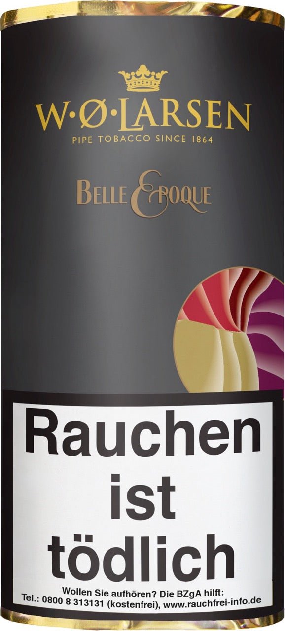 W. O. Larsen Belle Epoque Pfeifentabak 50g Pouch – fruchtige Mischung mit Mango, Maracuja, Vanille und Rum, elegant und aromatisch