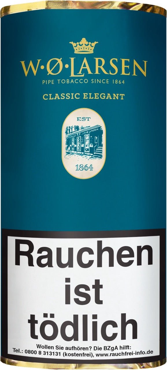 W. O. Larsen Classic Elegant Pfeifentabak 50g Pouch – dezente Mischung aus Burley, Virginia, Cavendish, mit feinem Limetten- & Amaretto-Aroma