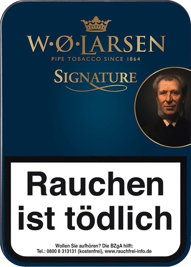 W. O. Larsen Signature Pfeifentabak 100g Dose – fruchtige Mischung, aromatisiert mit Waldbeeren, Vanille & Karamell, Premiumqualität