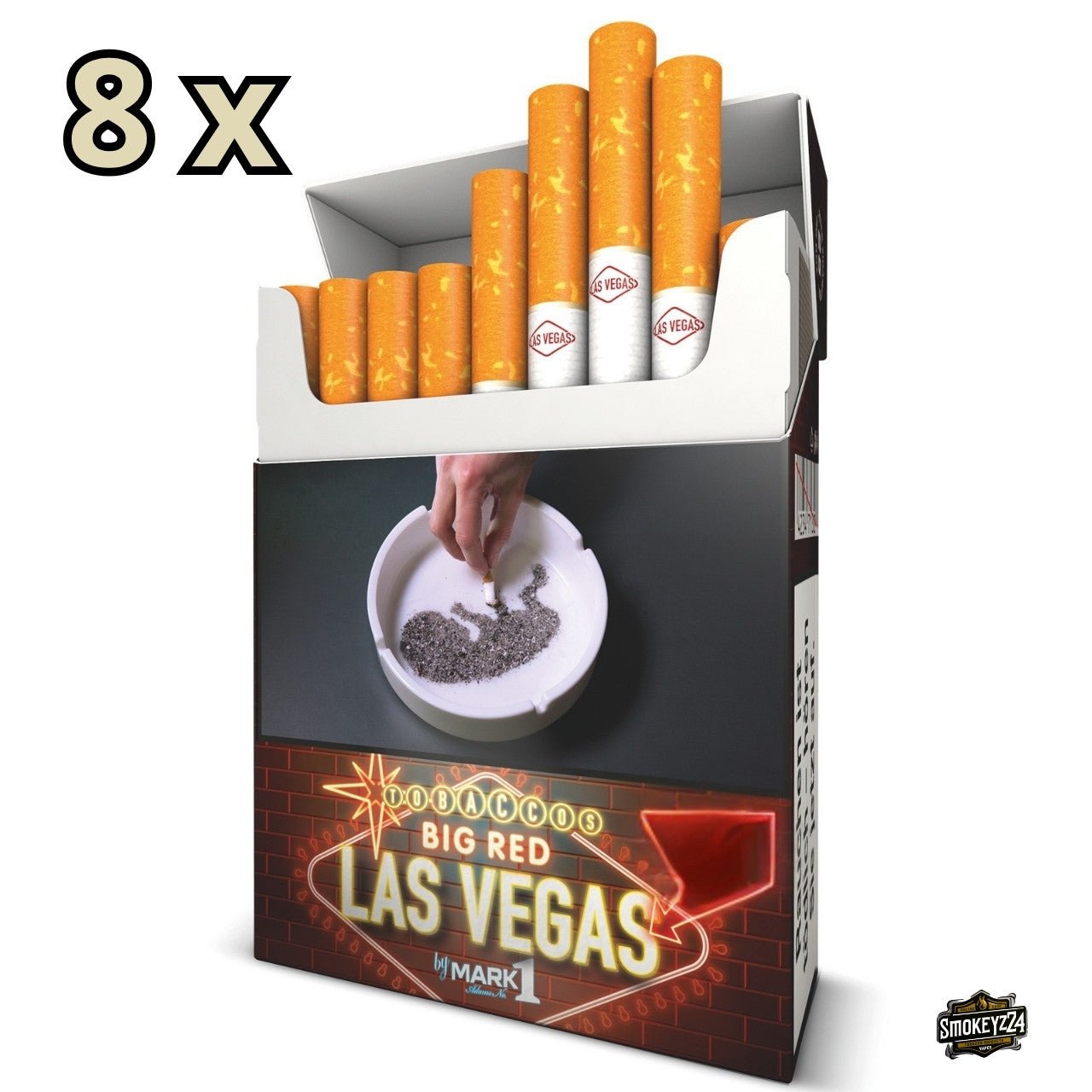 Las Vegas Big Red Zigaretten geöffnete Schachtel mit sichtbaren Zigaretten