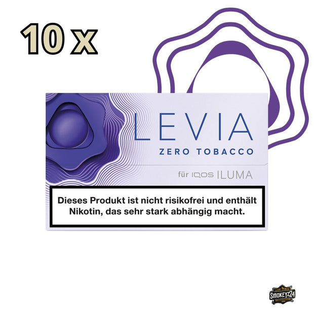 LEVIA Dark Berry Stange 10x20 – Nikotinsticks ohne Tabak für IQOS ILUMA, Packung geschlossen mit 10x Hinweis