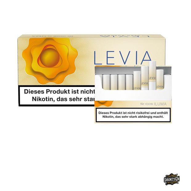 LEVIA Exotic – geöffnete Schachtel vor Stange, Nikotinsticks für IQOS ILUMA, Menthol & Melone, ohne Tabak