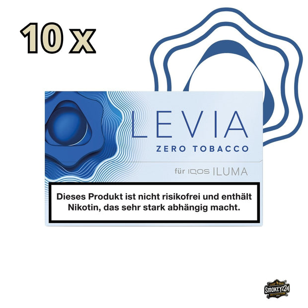 LEVIA Glacial Stange 10x20 – Nikotinsticks ohne Tabak für IQOS ILUMA, Packung geschlossen mit 10x Hinweis
