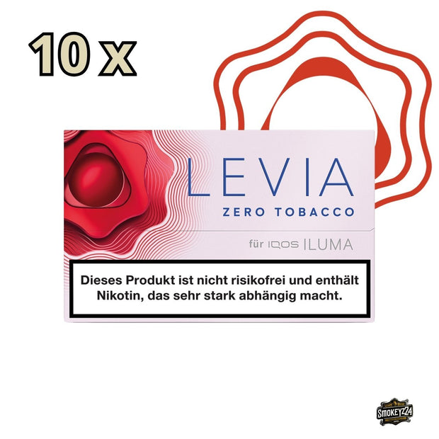 LEVIA Red Berry Stange 10x20 - geschlossene Schachtel vor 10x Stange, Nikotinsticks für IQOS ILUMA, Menthol & Erdbeere