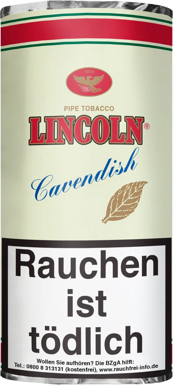 Lincoln Cavendish Rot Pfeifentabak 50g Pouch – Traditionelle Mischung aus Burley, Virginia und Orient, mild-würziges Aroma
