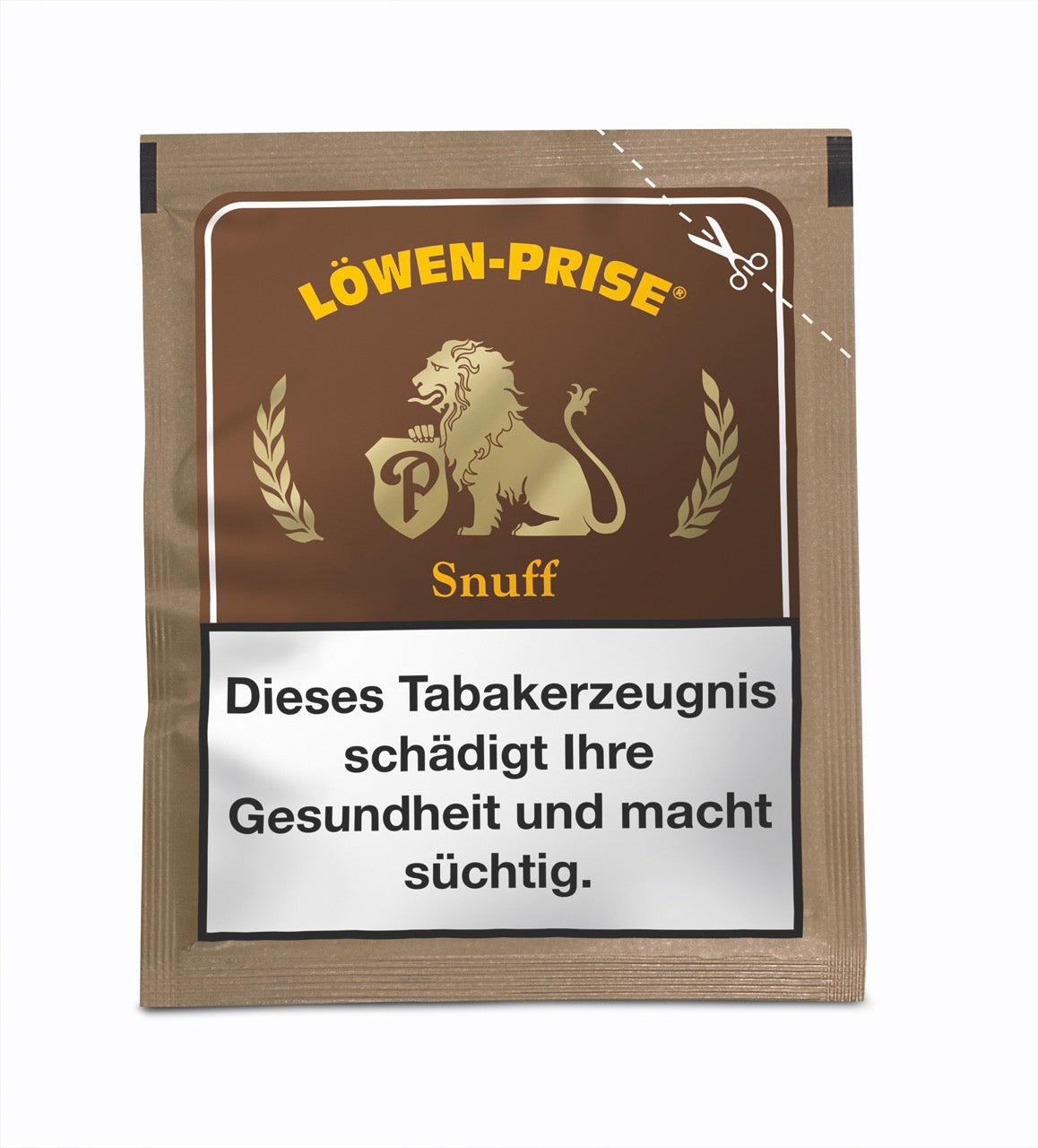 Löwen-Prise Snuff Schnupftabak 10g Tütchen – kräftiger, würziger Menthol-Snuff von Pöschl, ideal für unterwegs
