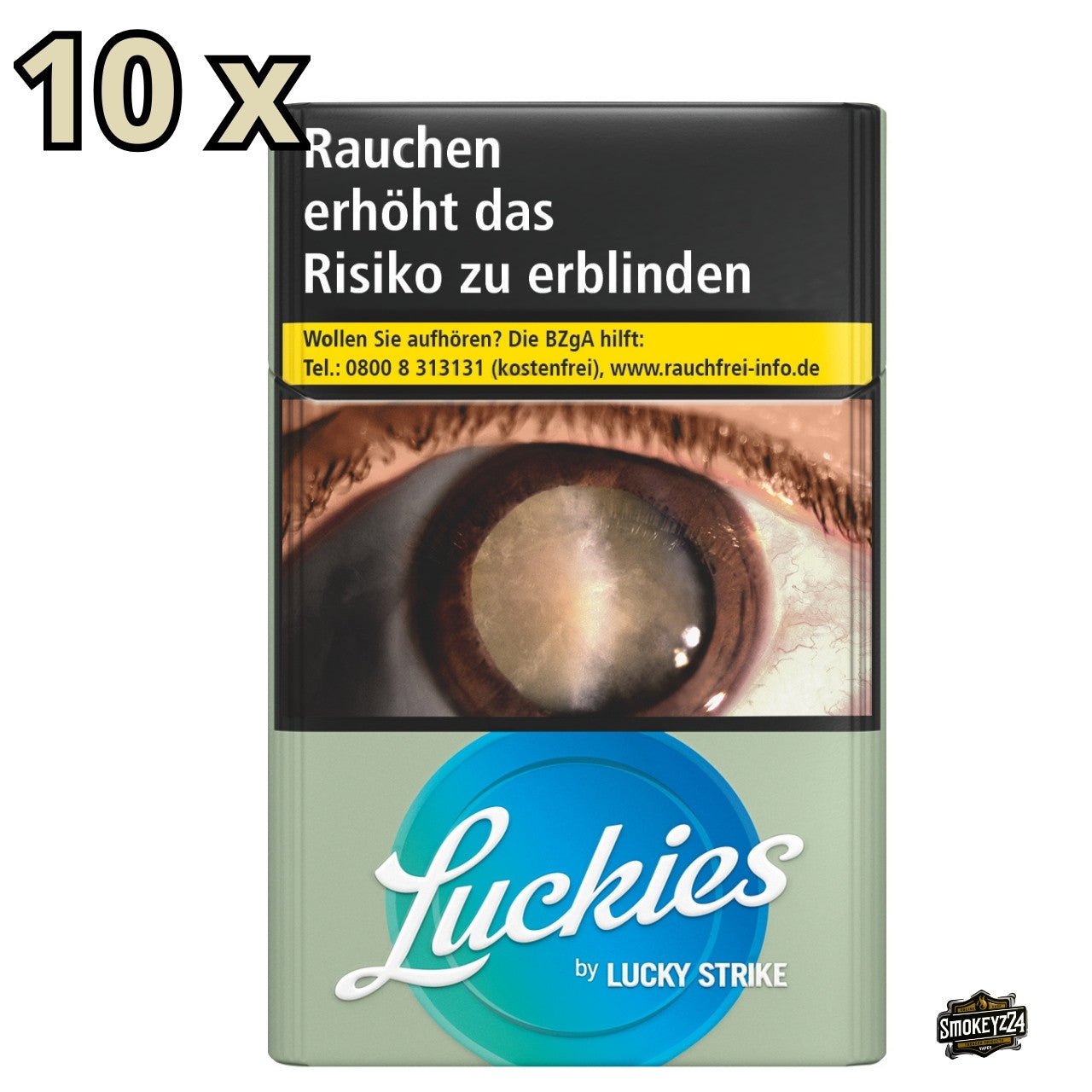 Luckies by Lucky Strike Blue Zigaretten Stange 10x20 - Schachtel frontal