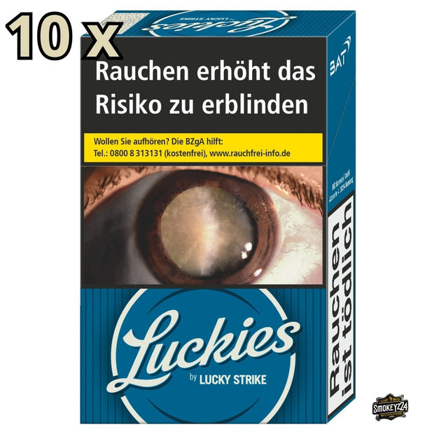 Luckies Crafted 1871 Blue Zigaretten – Packung seitlich, Stange 10x20