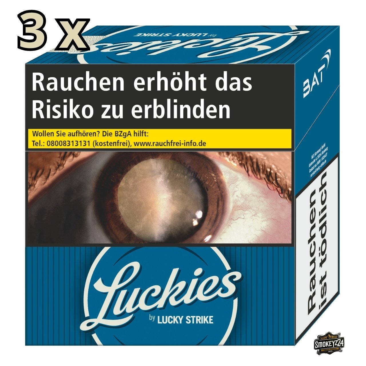 Luckies Crafted 1871 Blue Hercules – Packung seitlich, Stange 3x58