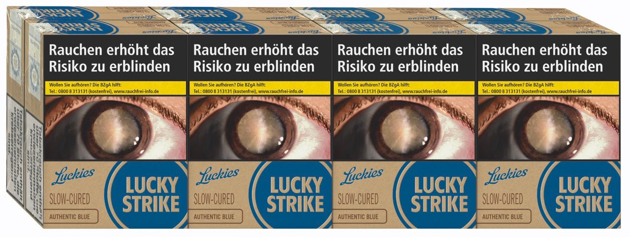 Lucky Strike Authentic Blue Blau Zigaretten Super - Stange 8x29 Stück - Smokeyz24