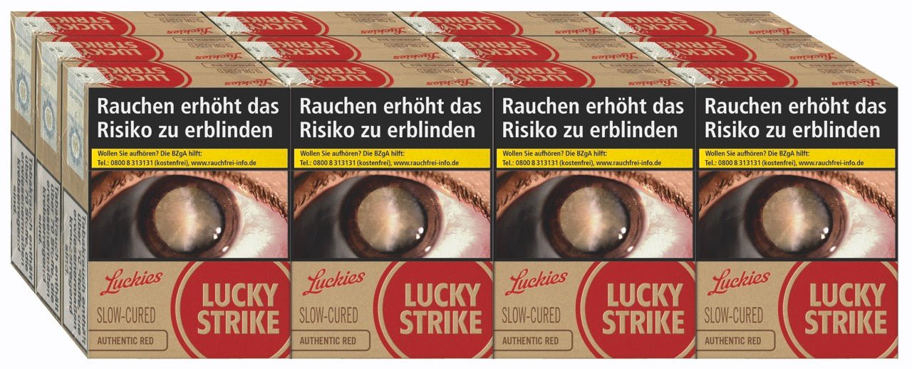 Lucky Strike Authentic Red Rot Zigaretten GIGA - Stange 12x22 Stück - Smokeyz24