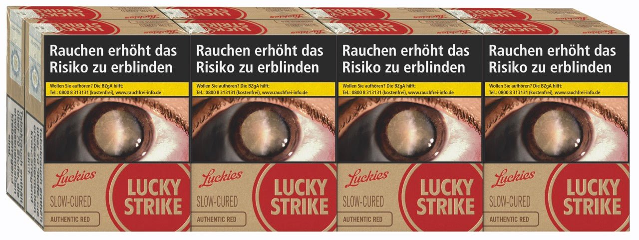 Lucky Strike Authentic Red Rot Zigaretten Super - Stange 8x28 Stück - Smokeyz24