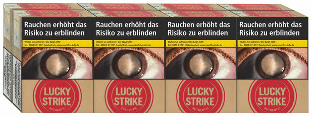 Lucky Strike Authentic Red Xtra Zigaretten – Stange 8x34, Vorratspackung frontal