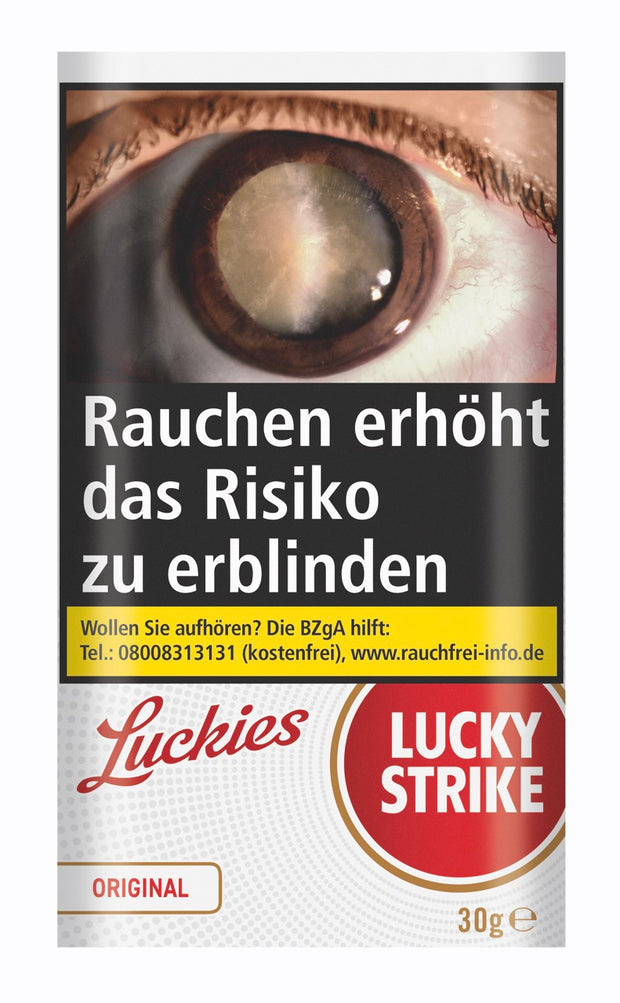 Lucky Strike Original Red Drehtabak 30g Pouch – kräftiger American Blend mit würzigem Aroma, ideal zum Selbstdrehen