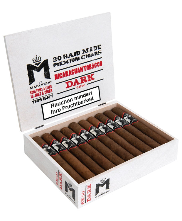 M by Macanudo Dark Corona Zigarren 20er-Kiste, aromatisiert, dunkles Deckblatt, Kaffee-Noten, handgefertigt aus Nicaragua.