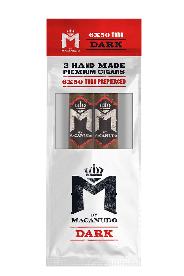 M by Macanudo Dark Toro Zigarren 2er-Pack, aromatisiert, dunkles Deckblatt, Kaffee-Noten, handgefertigt aus Nicaragua.
