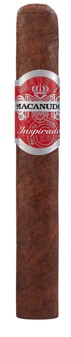 Einzelne Macanudo Inspirado Red Robusto Zigarre, rotbraunes Deckblatt, box pressed, würziges Aroma.