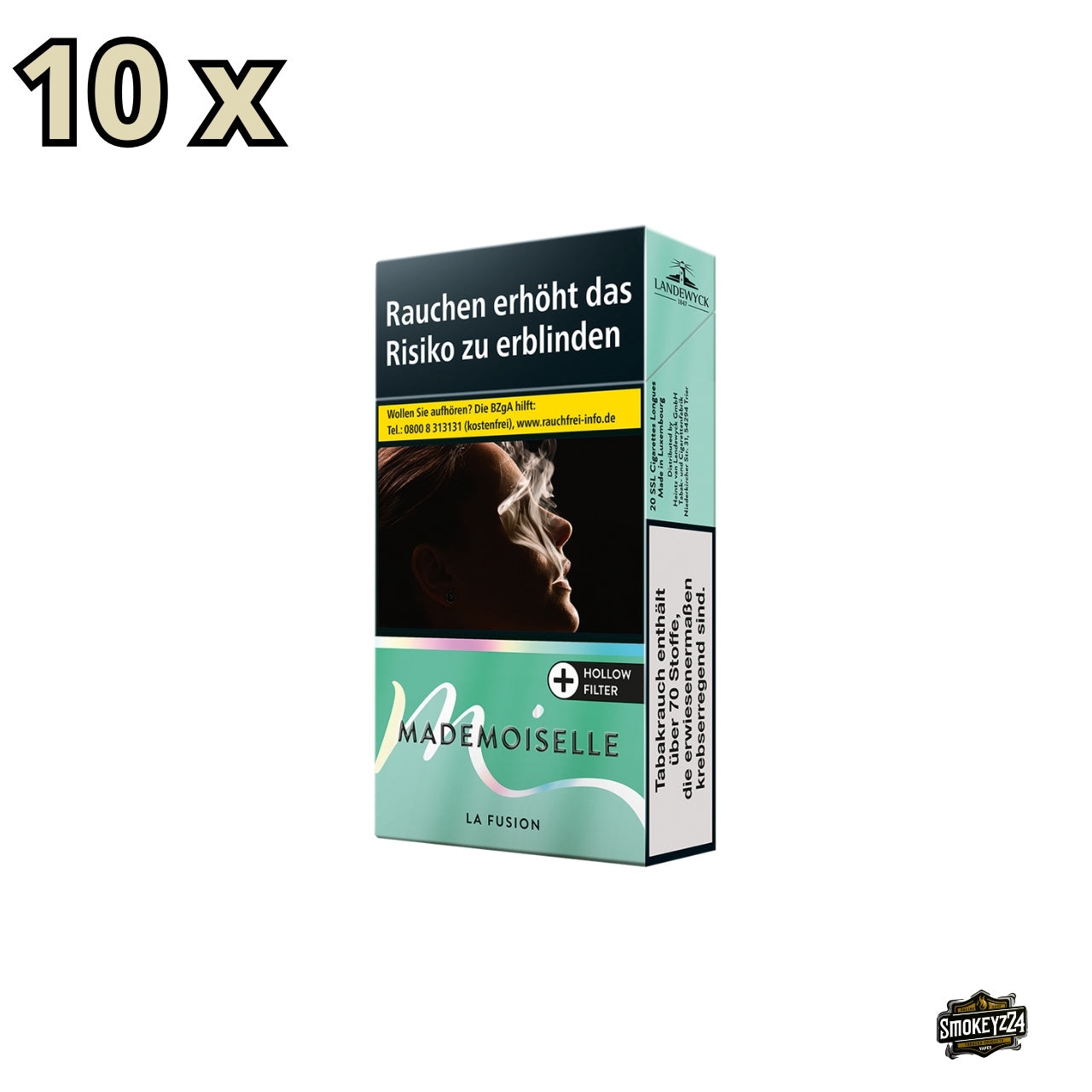 Mademoiselle La Fusion – Ultra Slim Long Zigaretten mit Hohlraumfilter für Demoiselle Filtertips, 100er Format