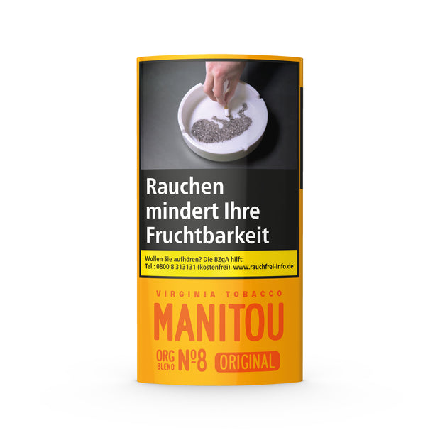 Manitou Gold No 8 Tabak 30g Pouch – Drehtabak ohne Zusatzstoffe, aus biologischem Anbau