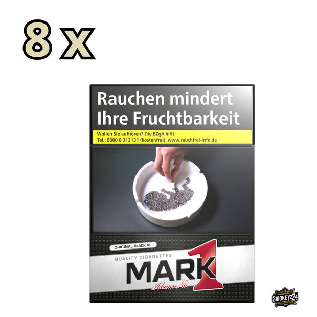 Mark Adams No. 1 Black XL Stange 8×25 Zigaretten Packung frontal